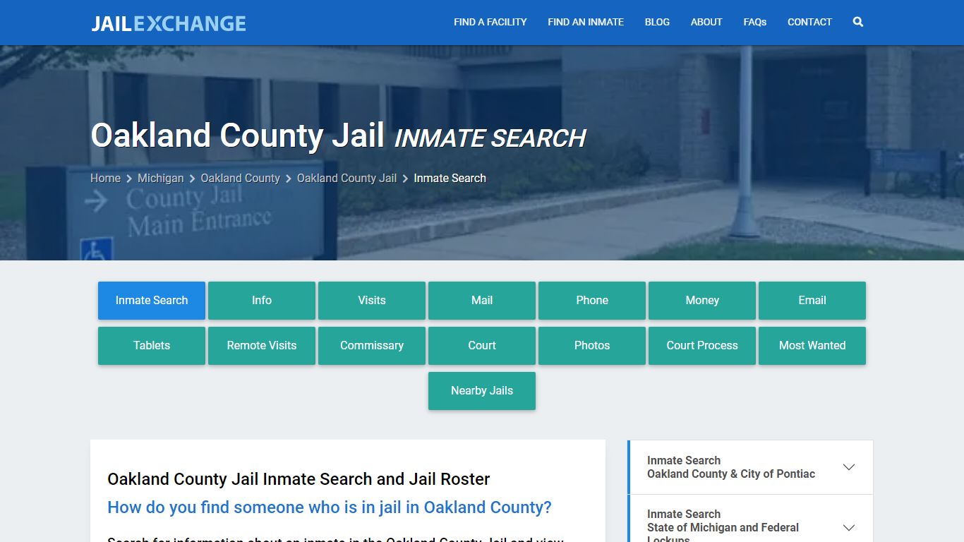 Inmate Search: Roster & Mugshots - Oakland County Jail, MI - Jail Exchange